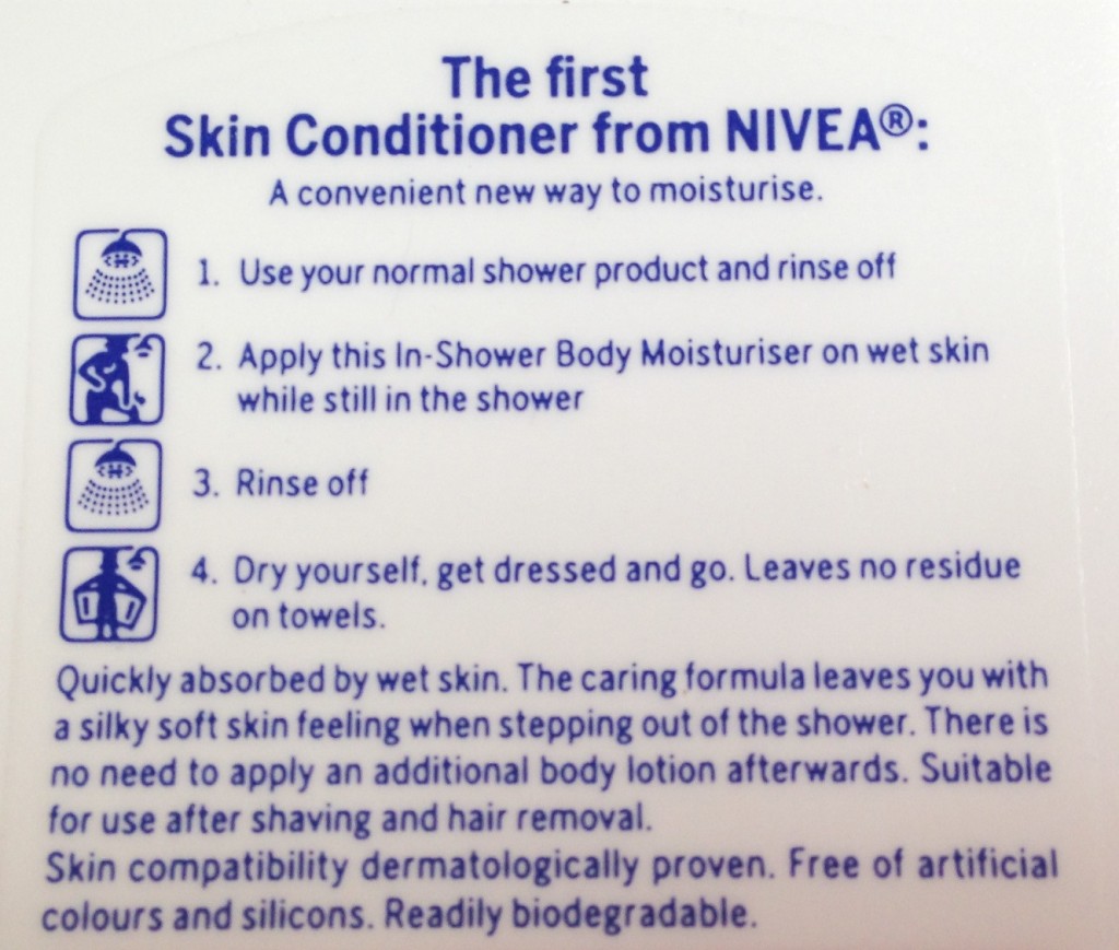 nivea in shower body moisturiser