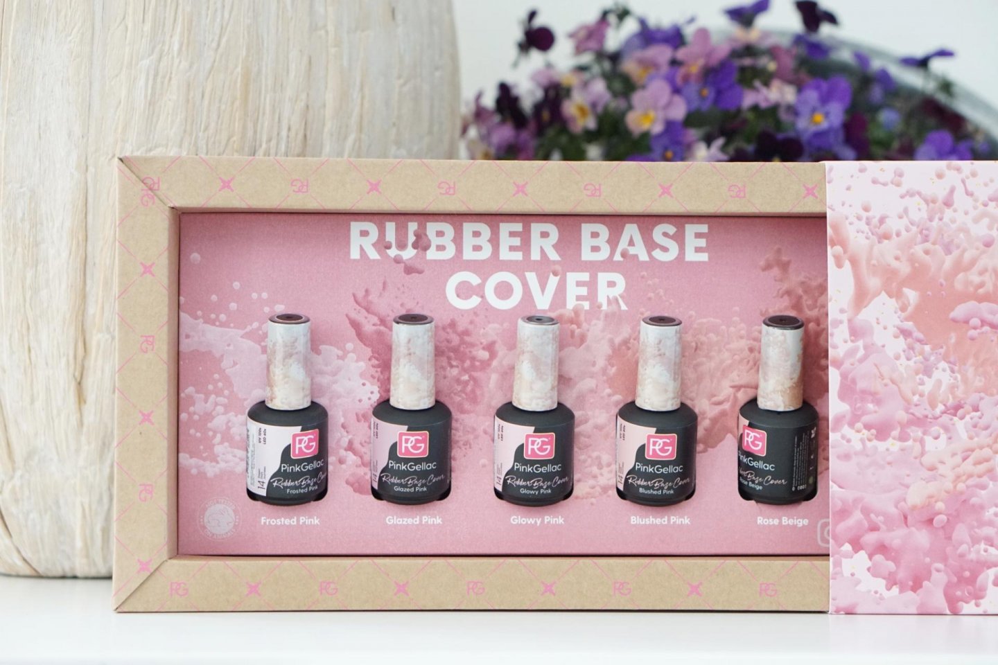 Pink Gellac Rubber Base Cover swatches